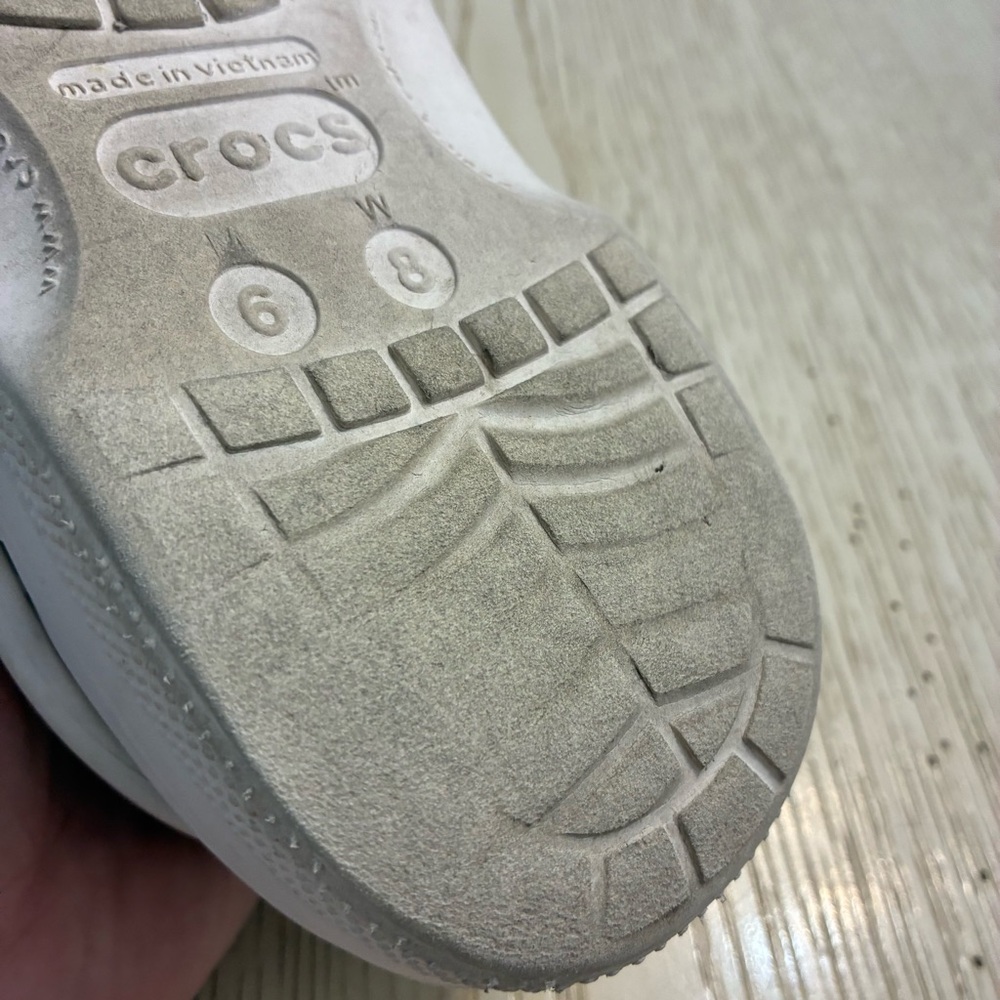 Crocs Classic Baya Fur Lined Clogs Shoes (White/Grey) - Picture 11 of 14